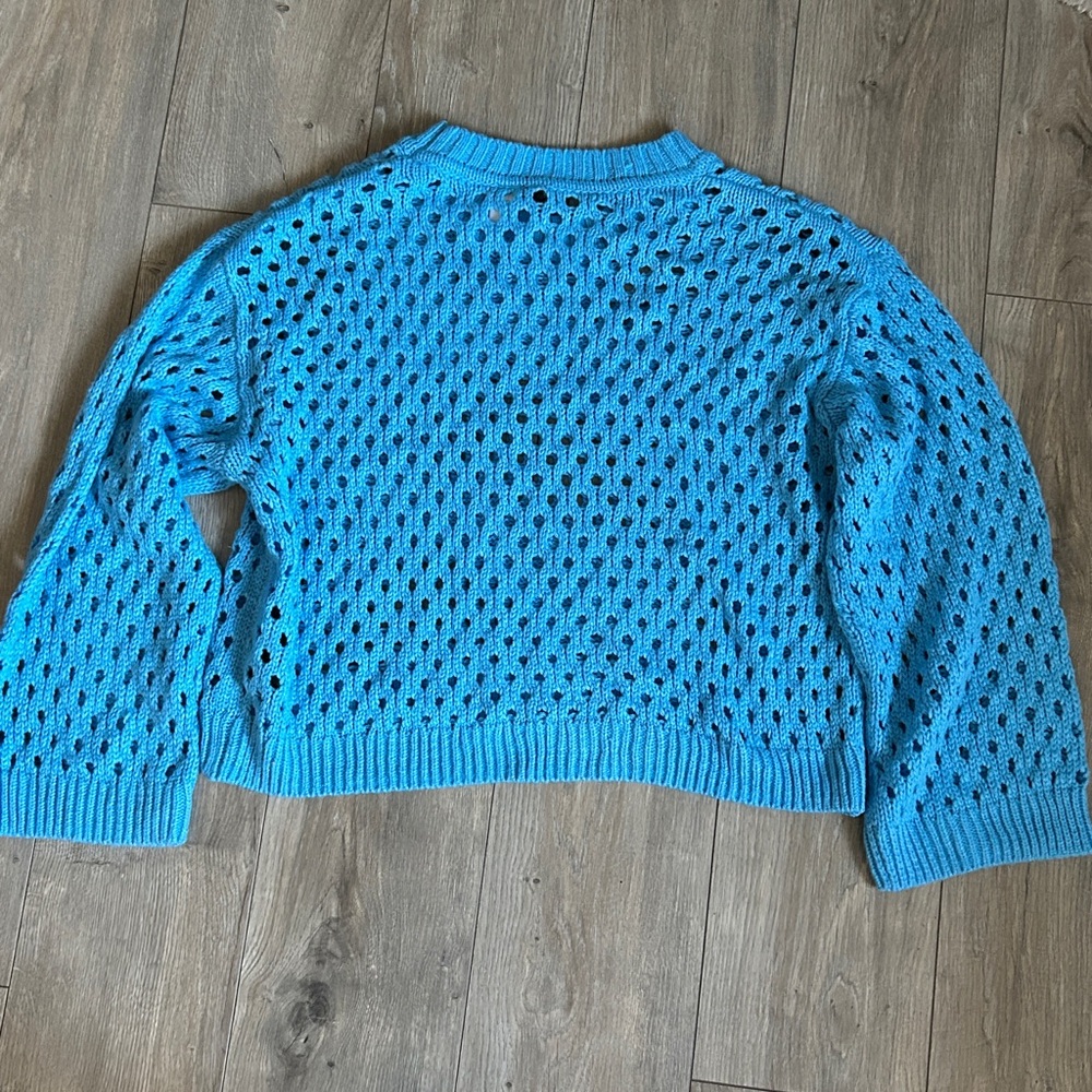 Divided Sky Blue Open-Knit Sweater - Picture 10 of 11